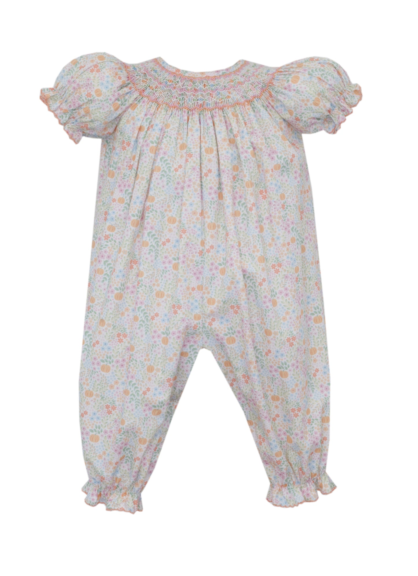 Pumpkin Print Floral Long Bishop Bubble