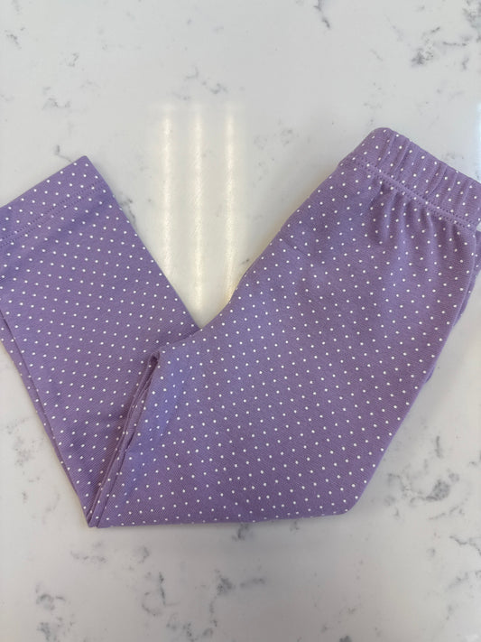Lavender Leggings with White Dots