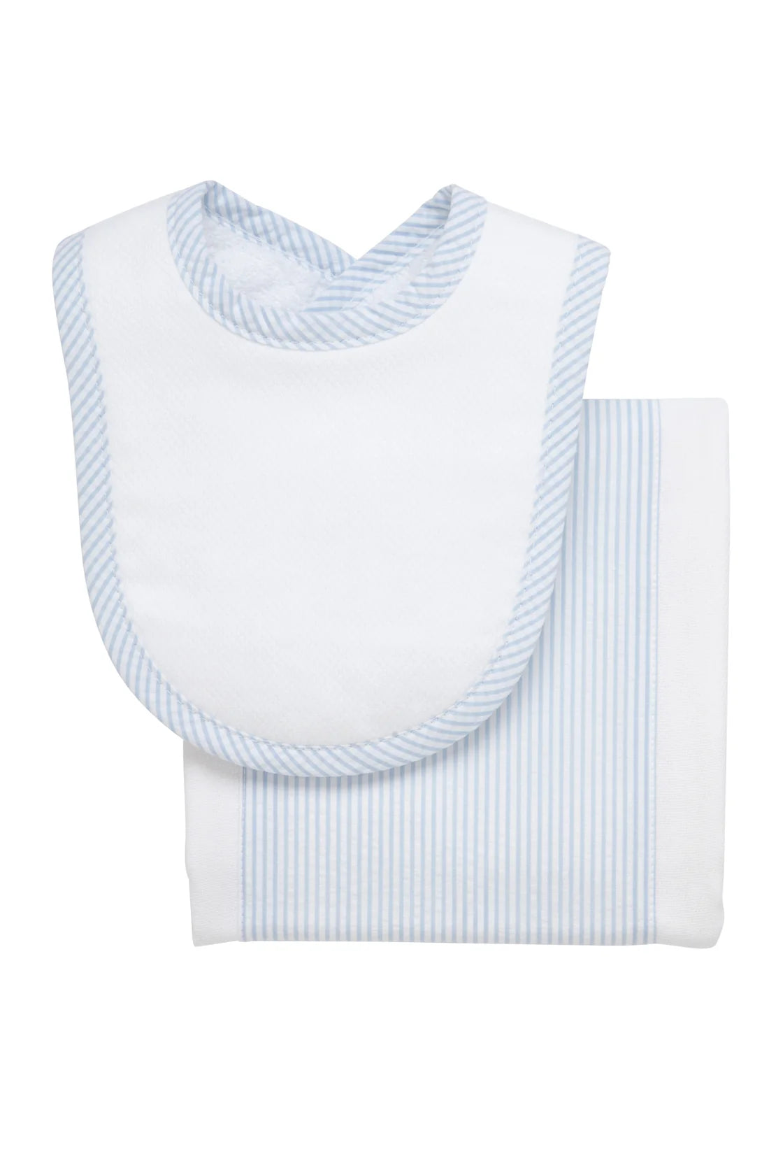 Blue Stripe Drooler Bib & Burp Set