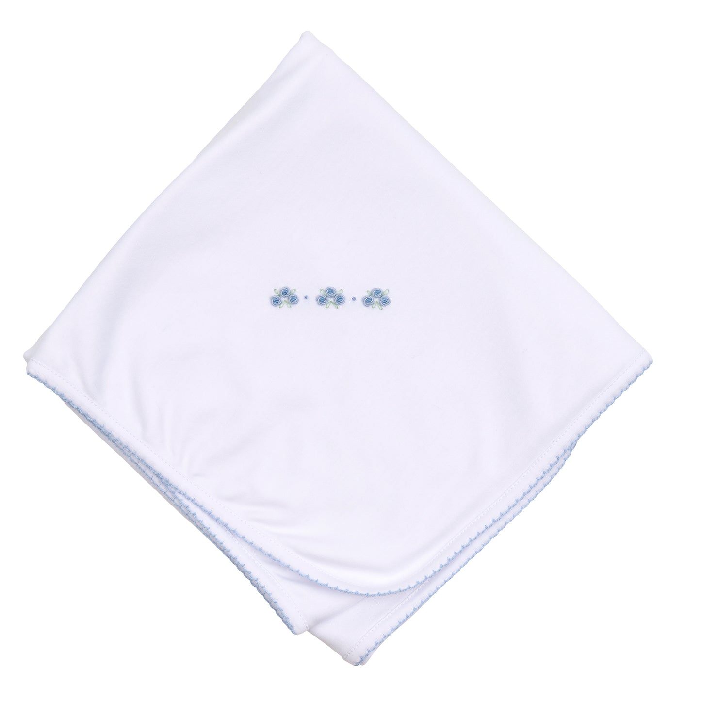 Skylar's Classic Embroidered Receiving Blanket Sky Blue