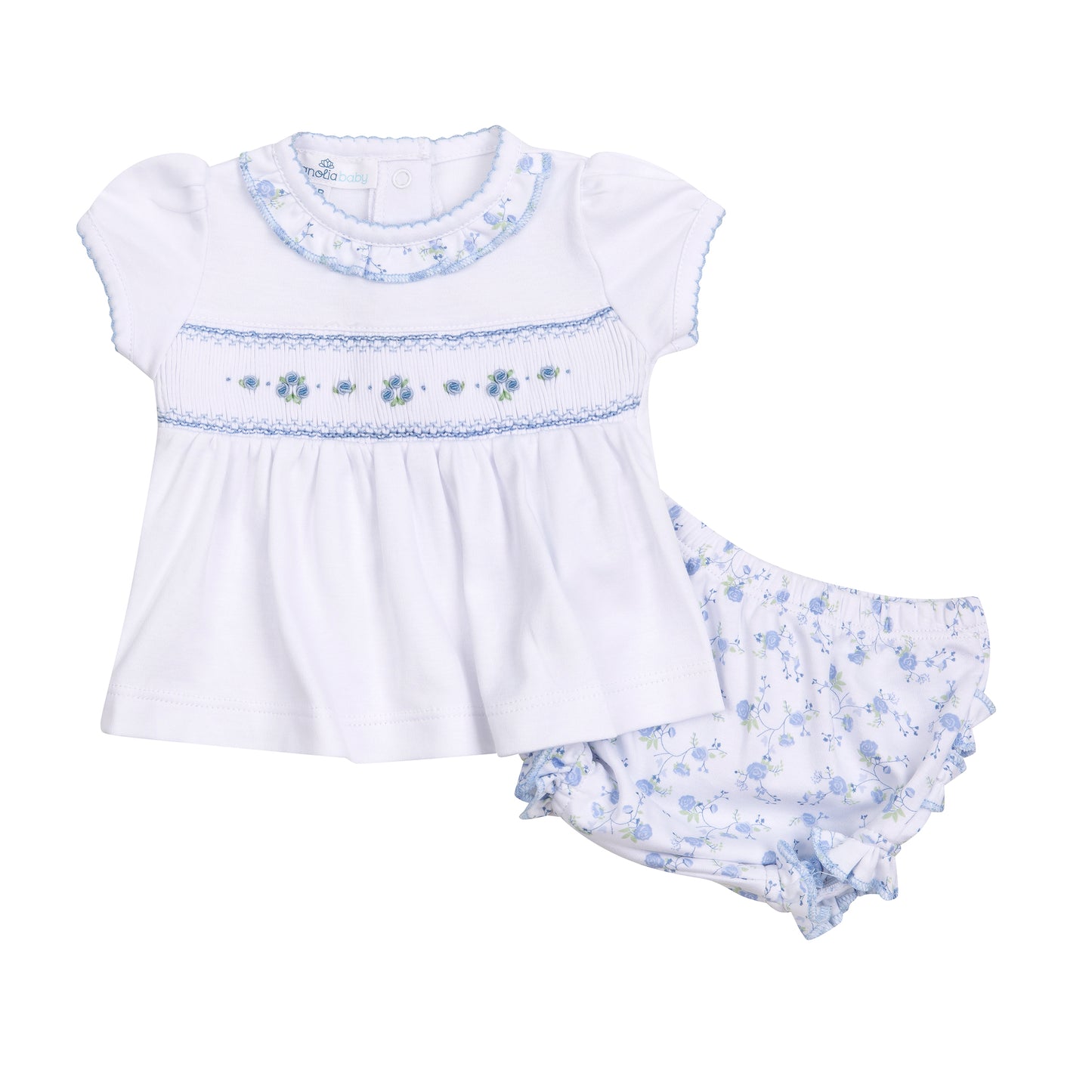 Skylar's Classics Smocked Diaper Cover Set Sky Blue