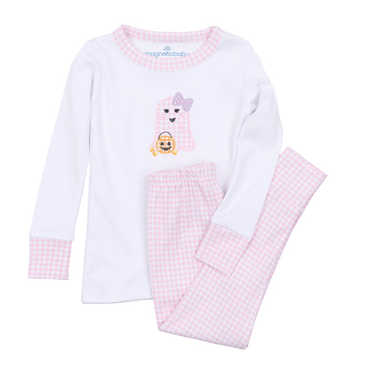 Boo Crew! Applique Long Pajamas - Pink