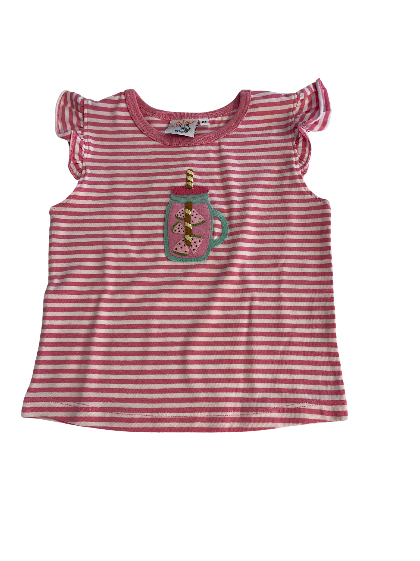 Bubblegum Pink Stripe Watermelon Drink Top