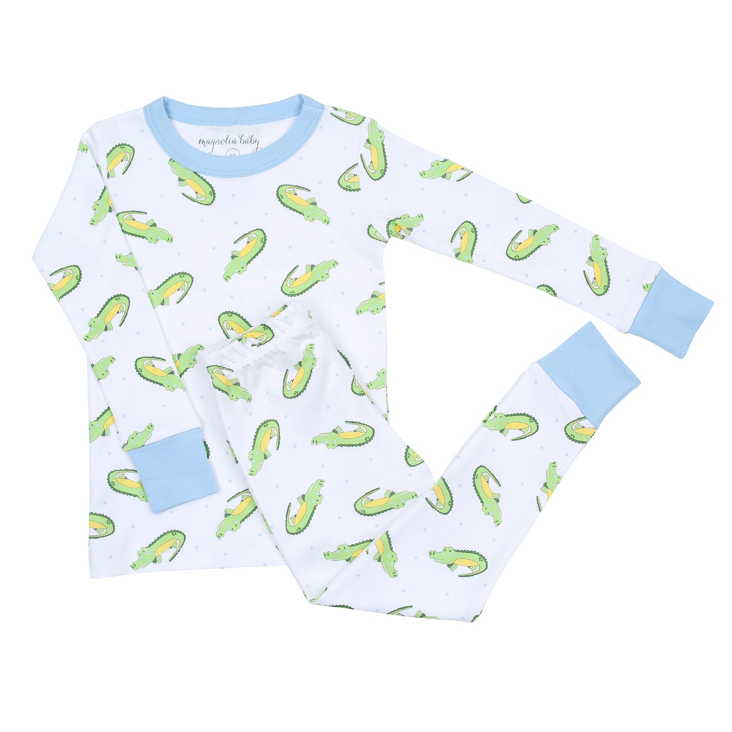 Alligator Friends Long Pajamas Blue