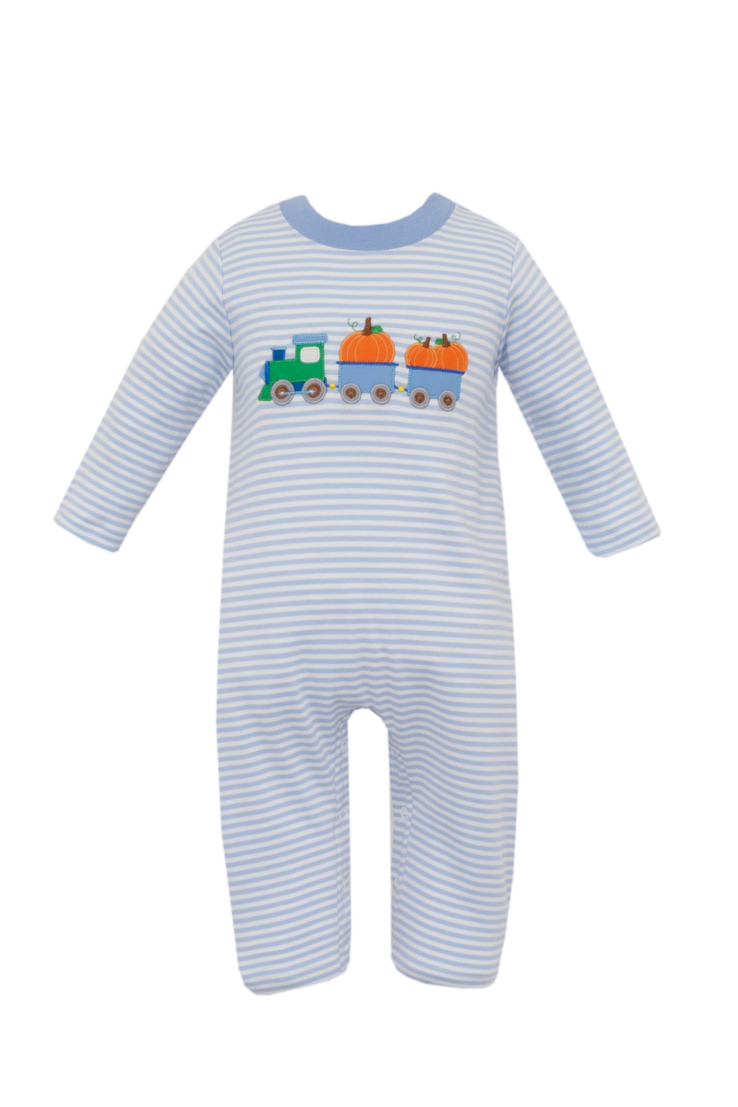 Pumpkin Train Knit Romper