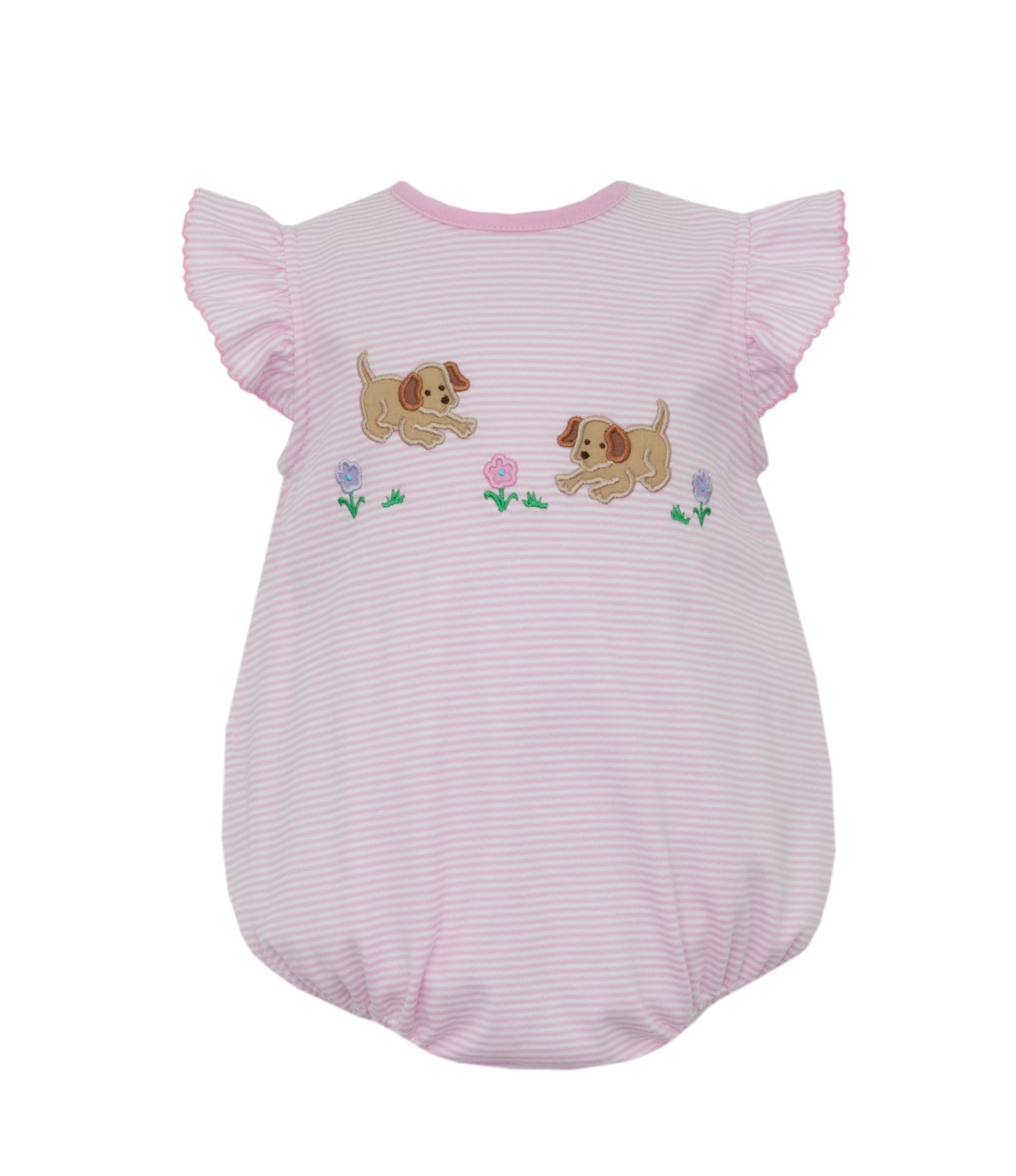 Garden Puppies Pink Knit Stripe Bubble