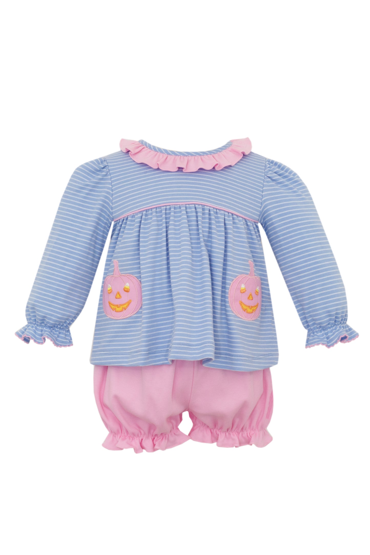 Pumpkin with Bow Knit Bloomer Set
