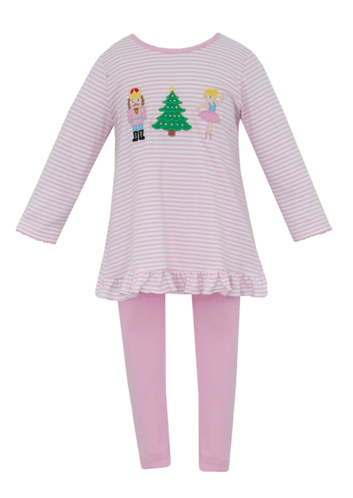Nutcracker Pink Knit Stripe Tunic Set