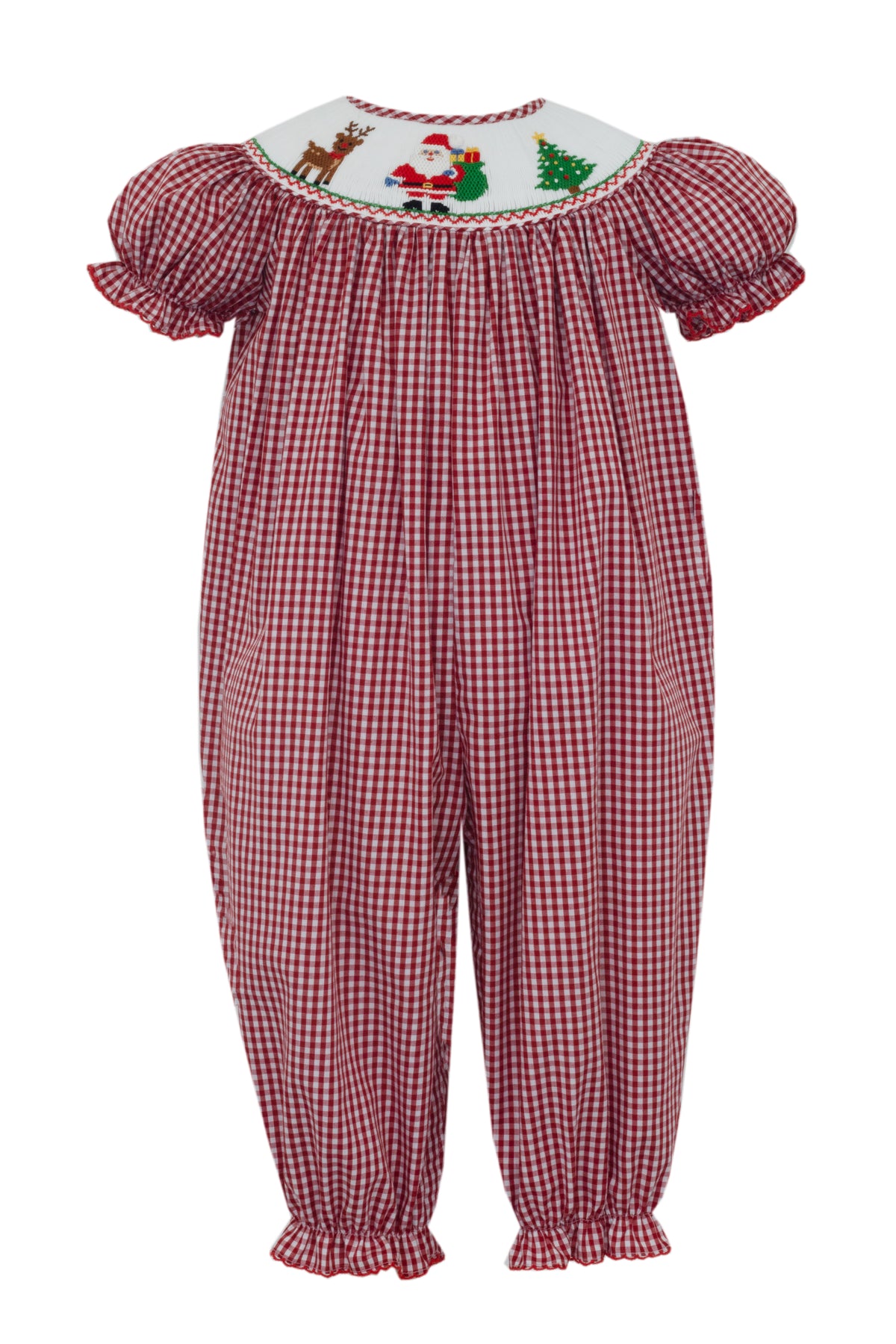 Santa Red Gingham Long Bishop Bubble