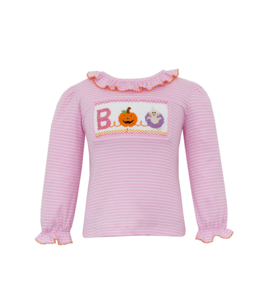 Boo Pink Knit Stripe T-Shirt
