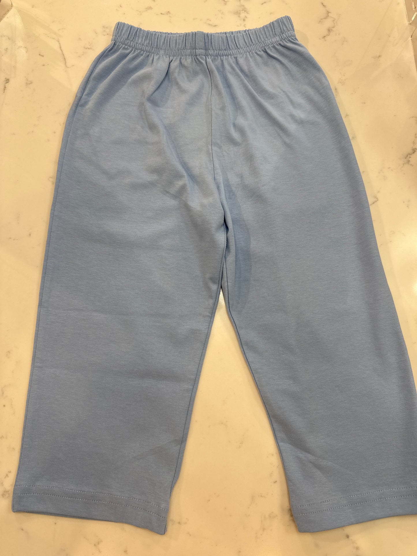Jersey Solid Straight Pants- Sky Blue