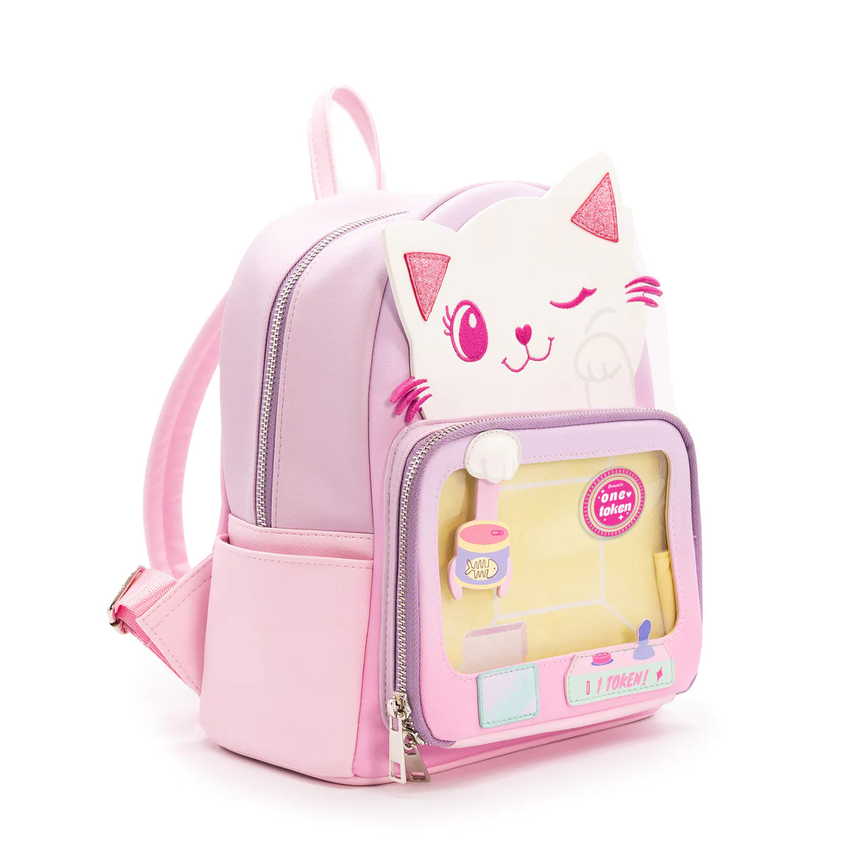 Claw Machine Pin Collector Backpack- Winky Kitty