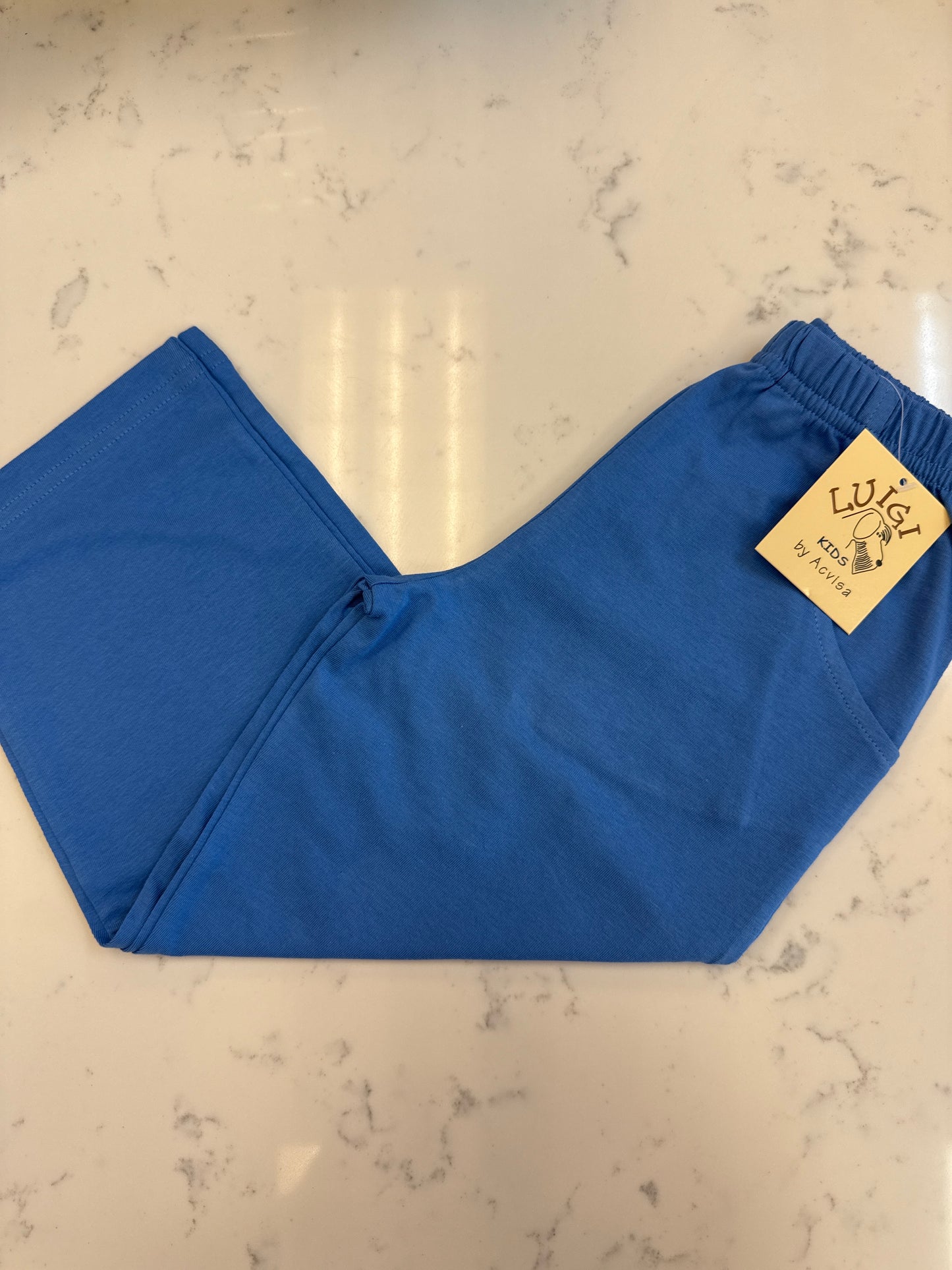 Jersey Solid Pants W/ Pockets- Medium Blue