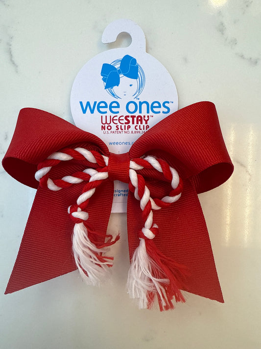Red Christmas Bow with Candy Cord