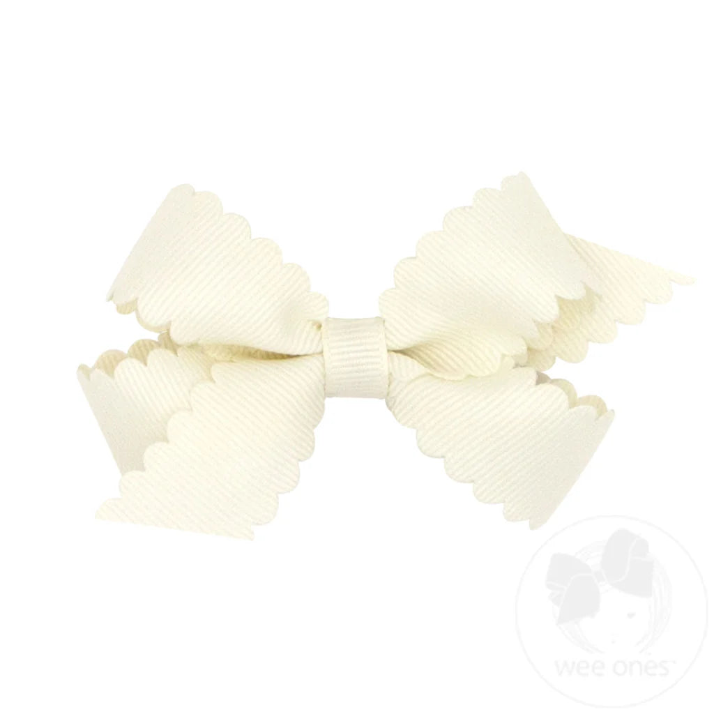 Mini Scalloped Edge Grosgrain Bow