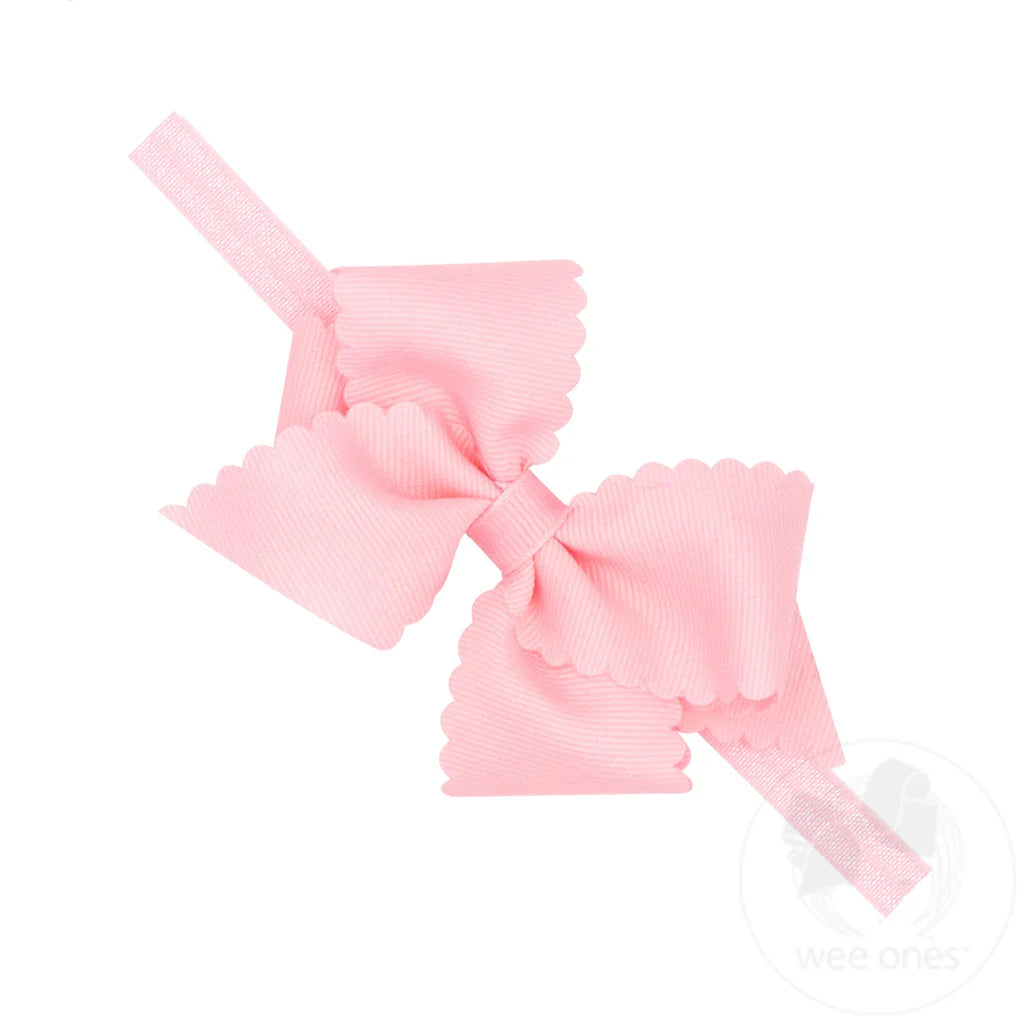 Solid Texture Band w/ Small Embossed Bow