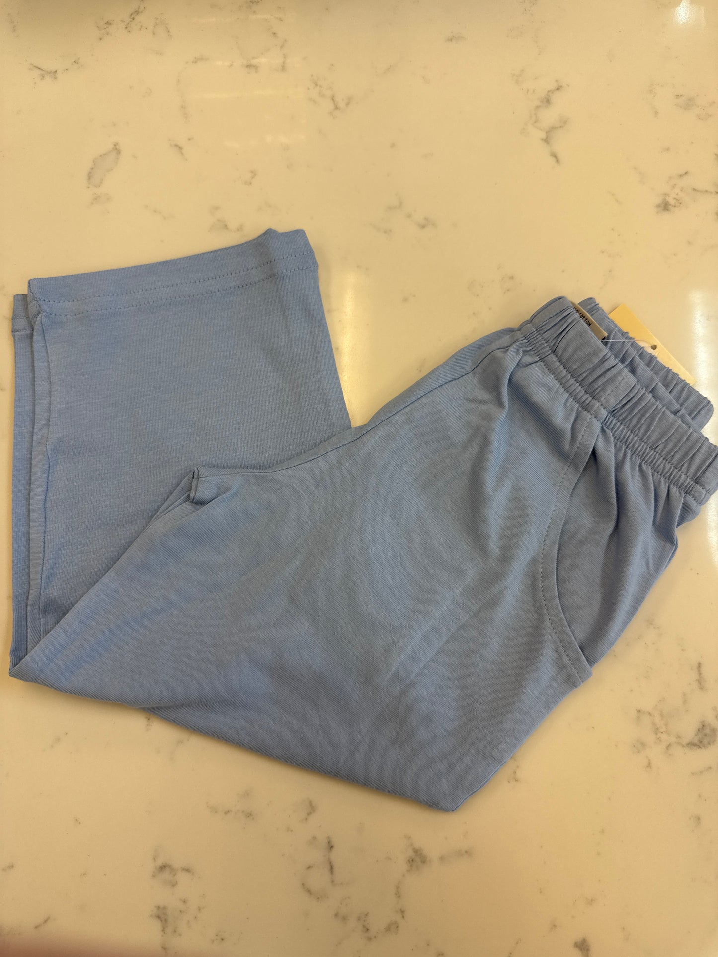 Jersey Solid Pants W/ Pockets- Sky Blue