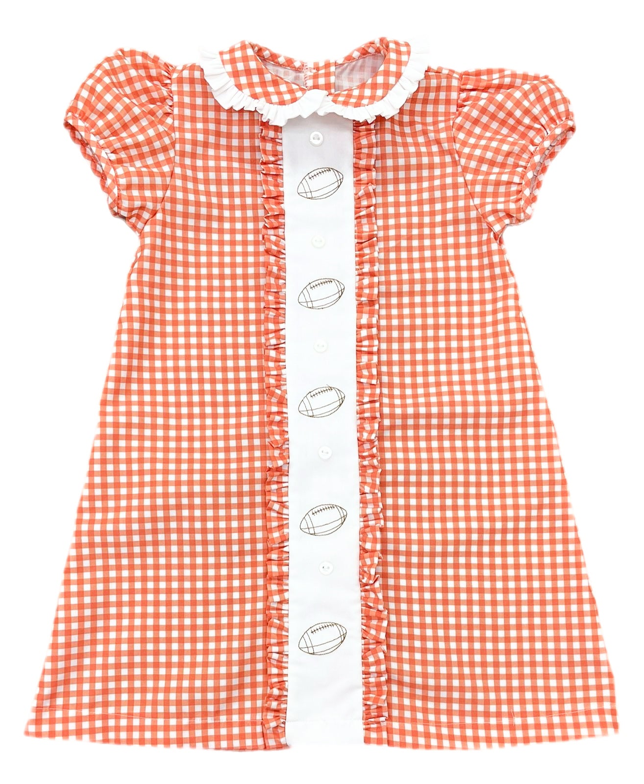Orange Gingham Football Clare Dress