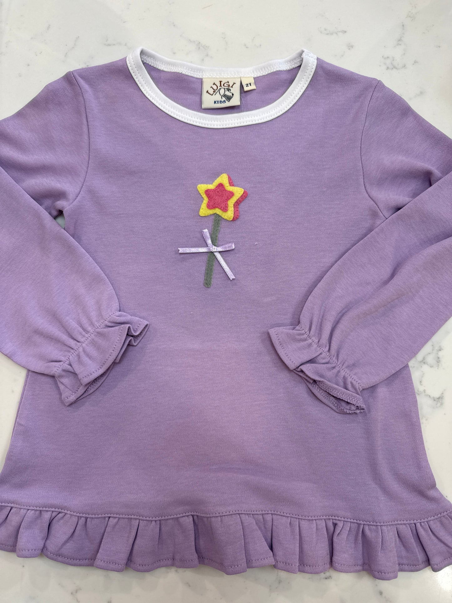 Ruffled Swing Top- Heart Wand