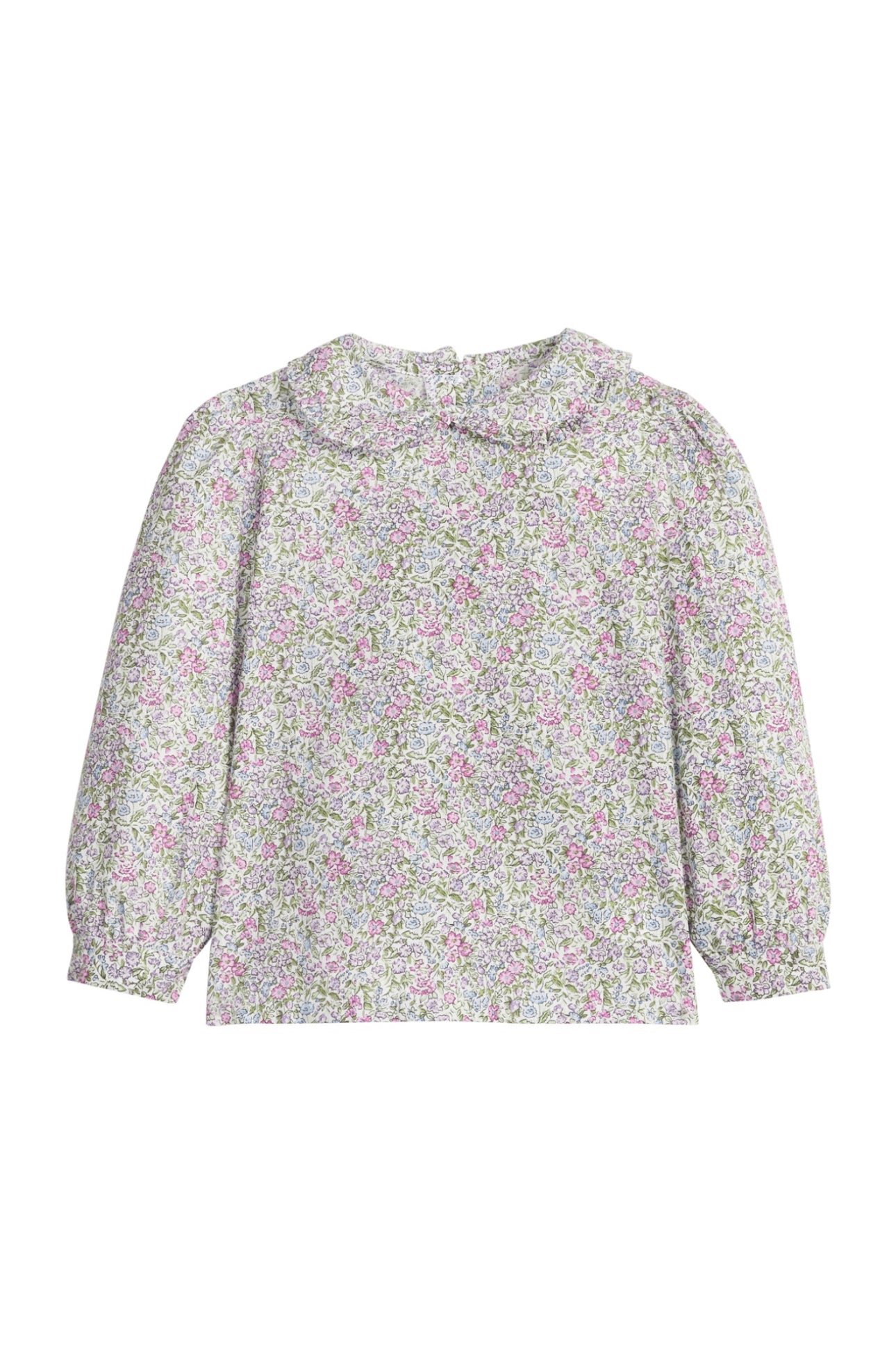 Ruffled Peter Pan Blouse- Lavender Gables Floral