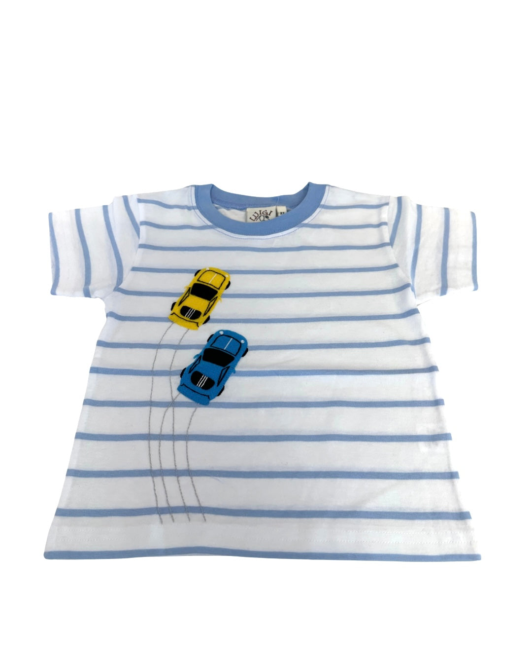 Racing Cars Blue Stripe T-Shirt