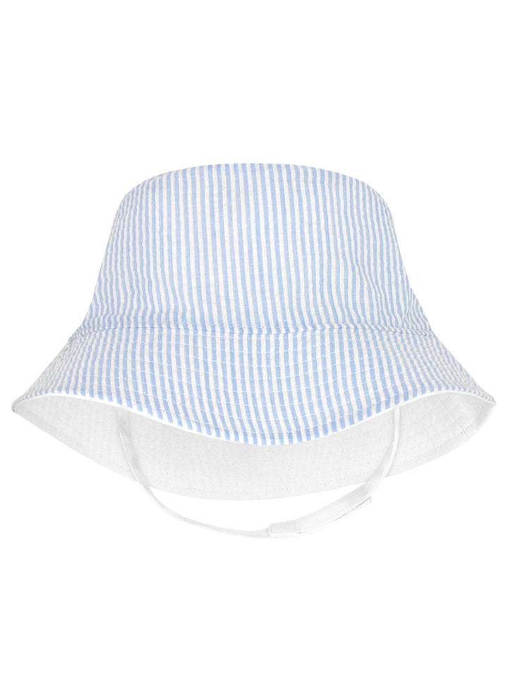 Boy's Reversible Blue Bucket Hat w/ Straps