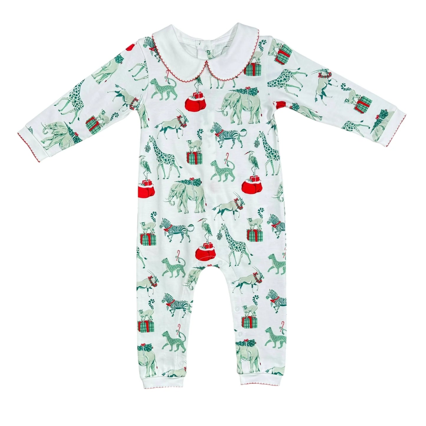Christmas Safari Footless Peter Pan Playsuit