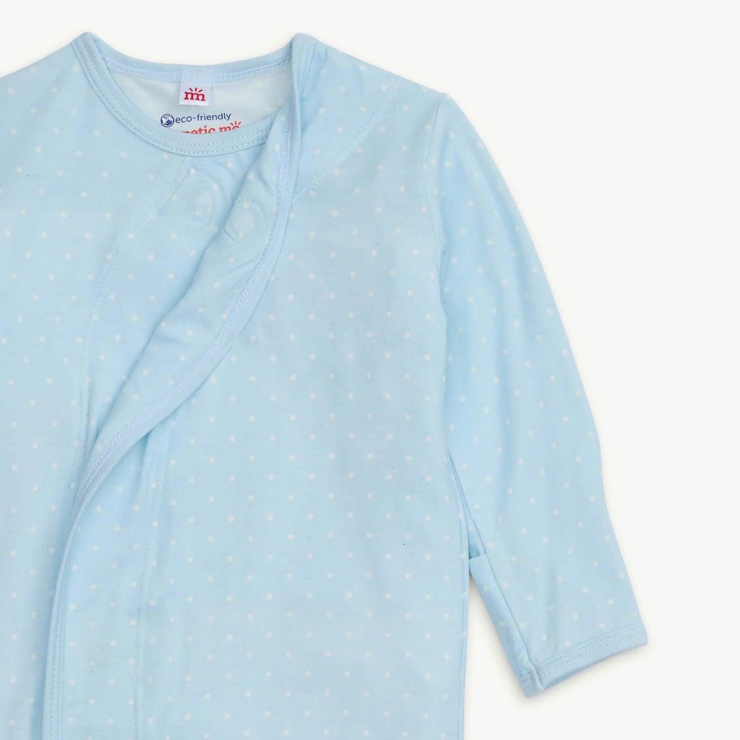 Pin Dot Blue Modal Magnetic Cozy Sleeper Gown + Hat Set