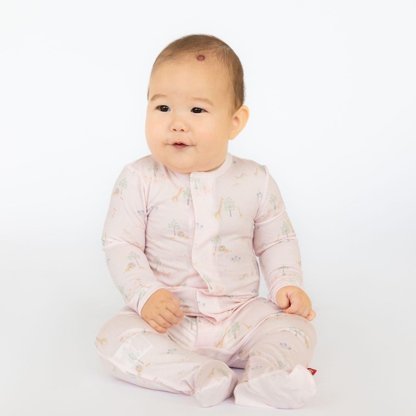 Pink Serene Safari Magnetic Cozy Footie