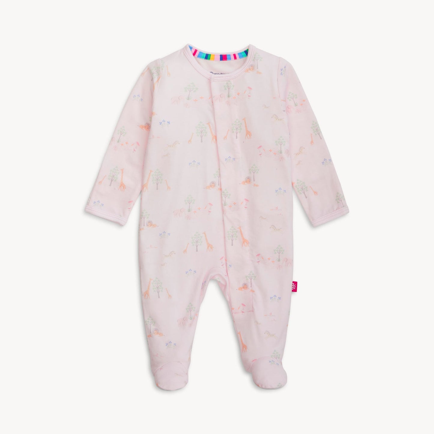 Pink Serene Safari Magnetic Cozy Footie