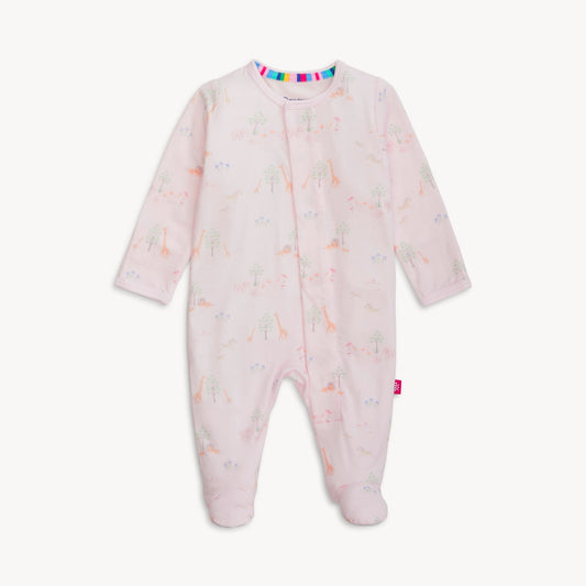 Pink Serene Safari Magnetic Cozy Footie