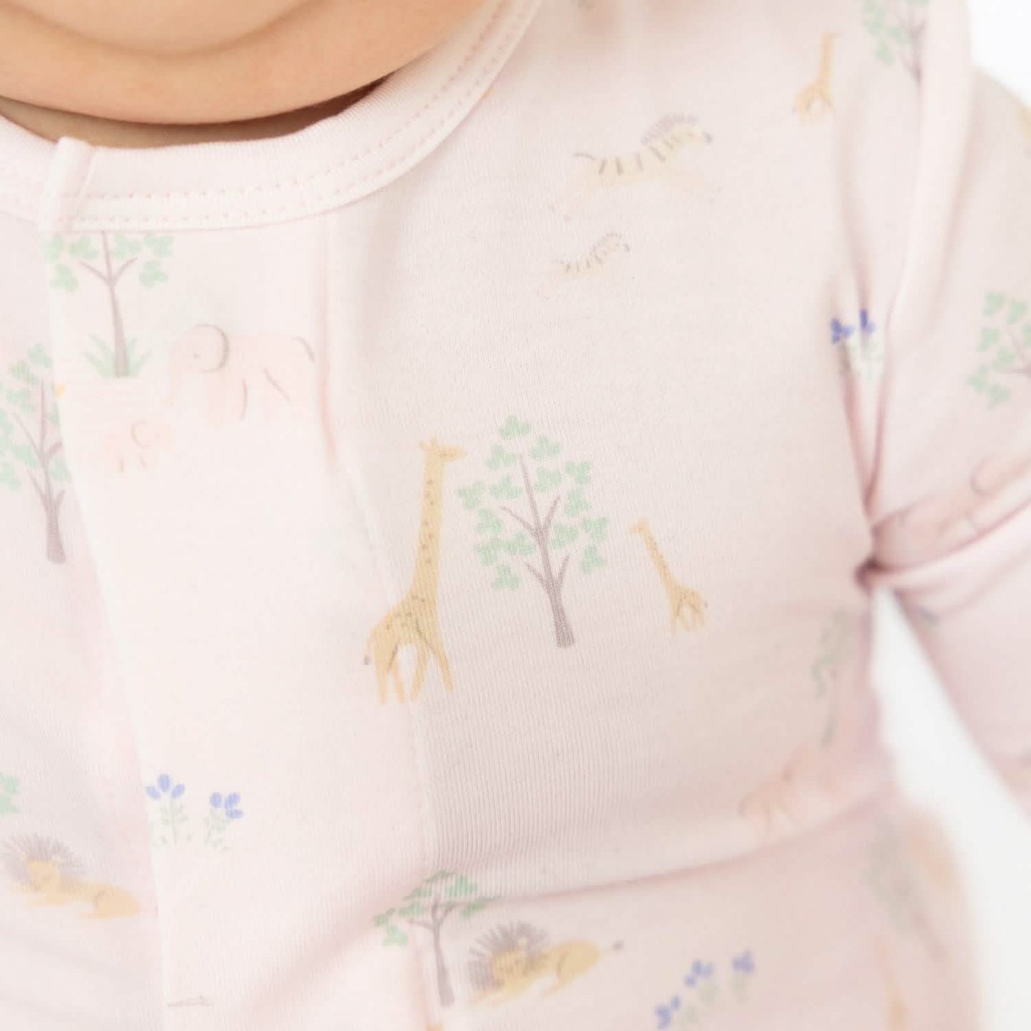 Pink Serene Safari Magnetic Cozy Footie