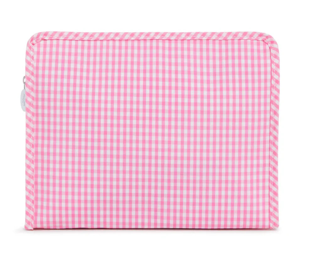 Roadie Large Pouch- Gingham Pink
