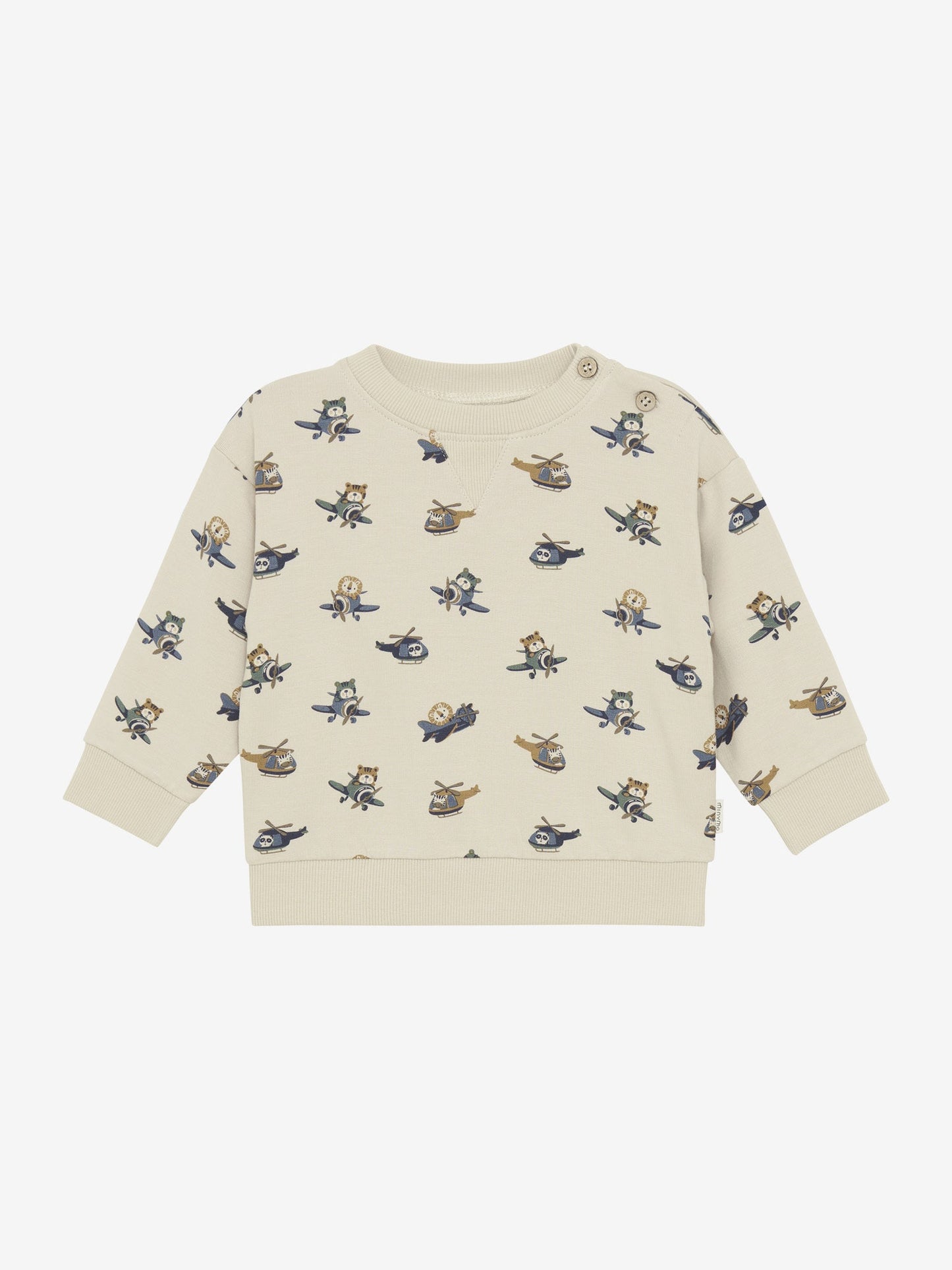 Minymo Sweatshirt LS AOP- Oxford Tan
