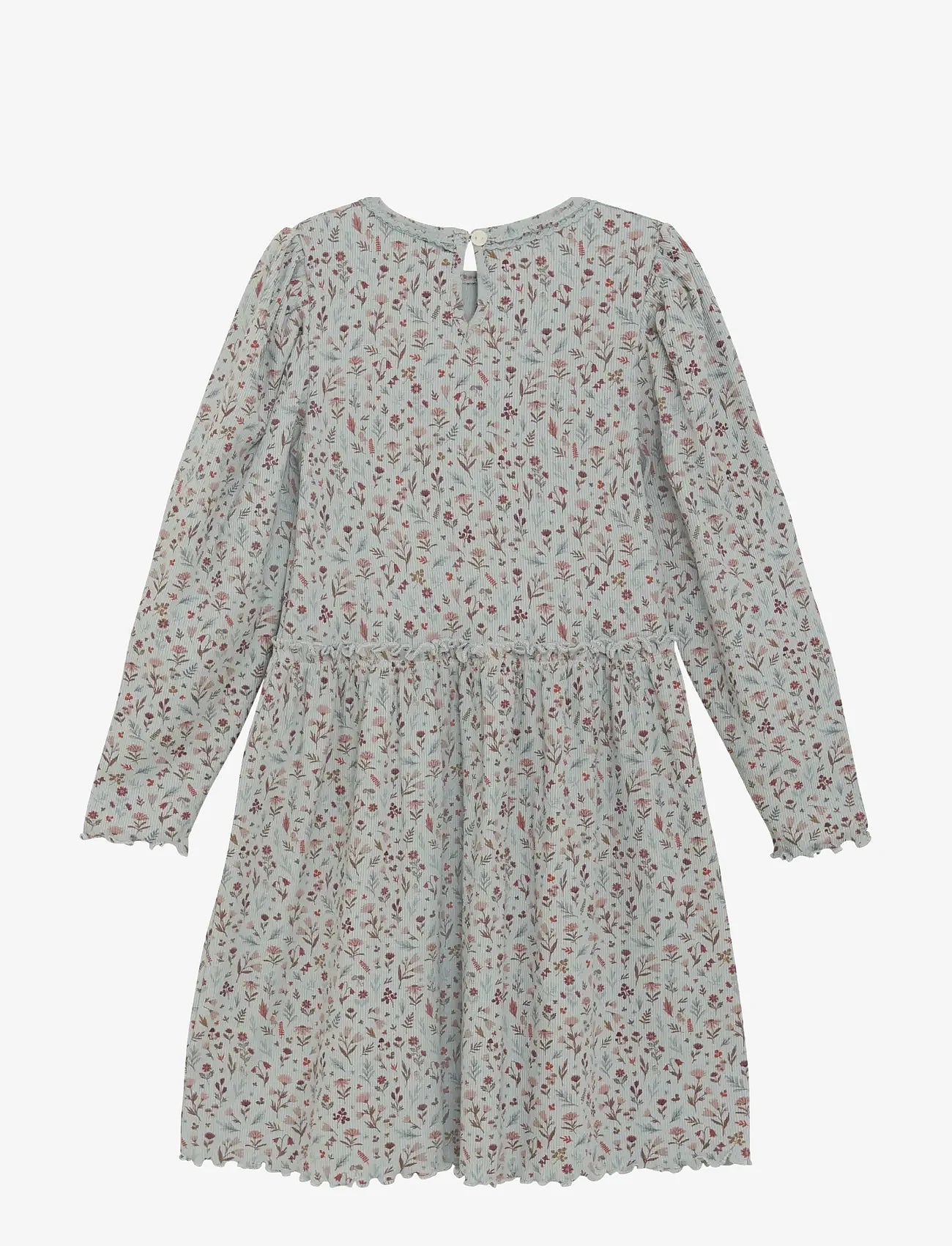 Minymo LS AOP Rib Dress - Puritan Gray