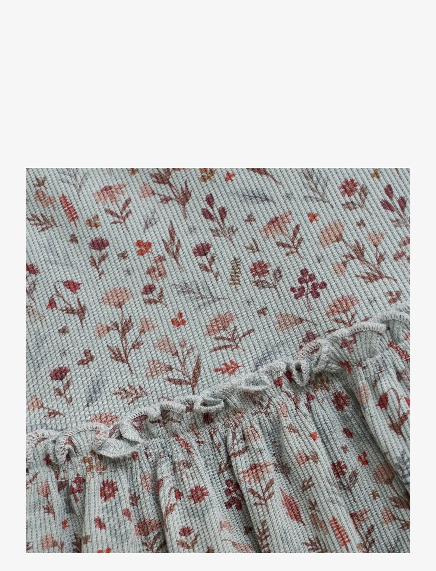 Minymo LS AOP Rib Dress - Puritan Gray