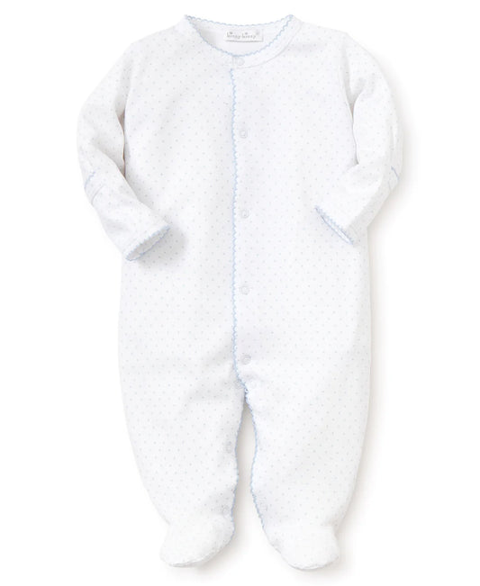 White With Blue Dots Footie