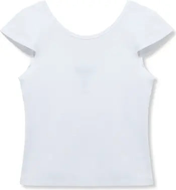White Cotton Scoop Back Top