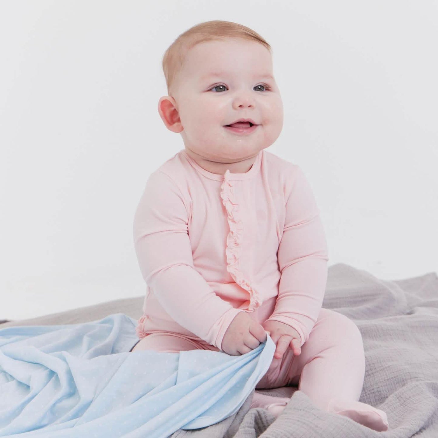 Pink Dogwood Modal Ruffle Footie