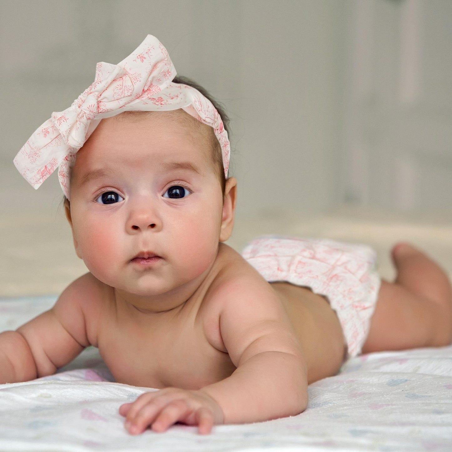 Pink Diaper Cover with Headband