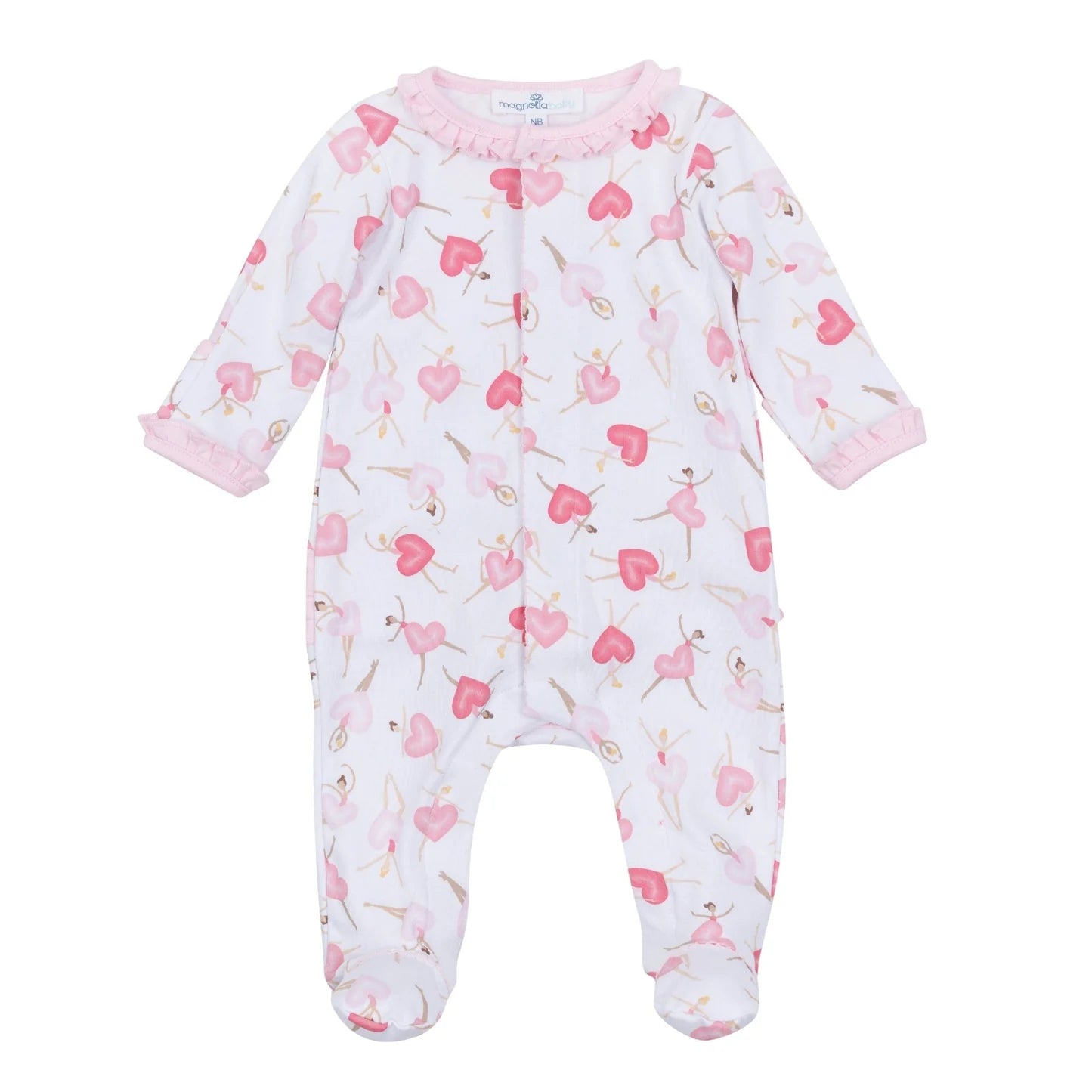 Dancing Hearts Ruffle Footie