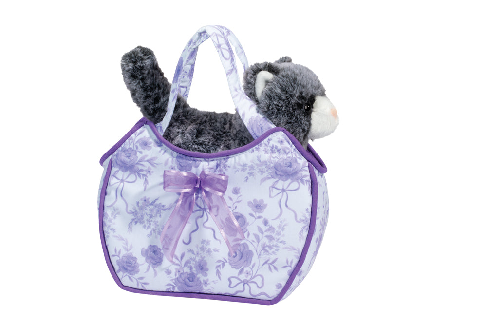 Fancy Flower Sassy Sak w/ Grey Kitty