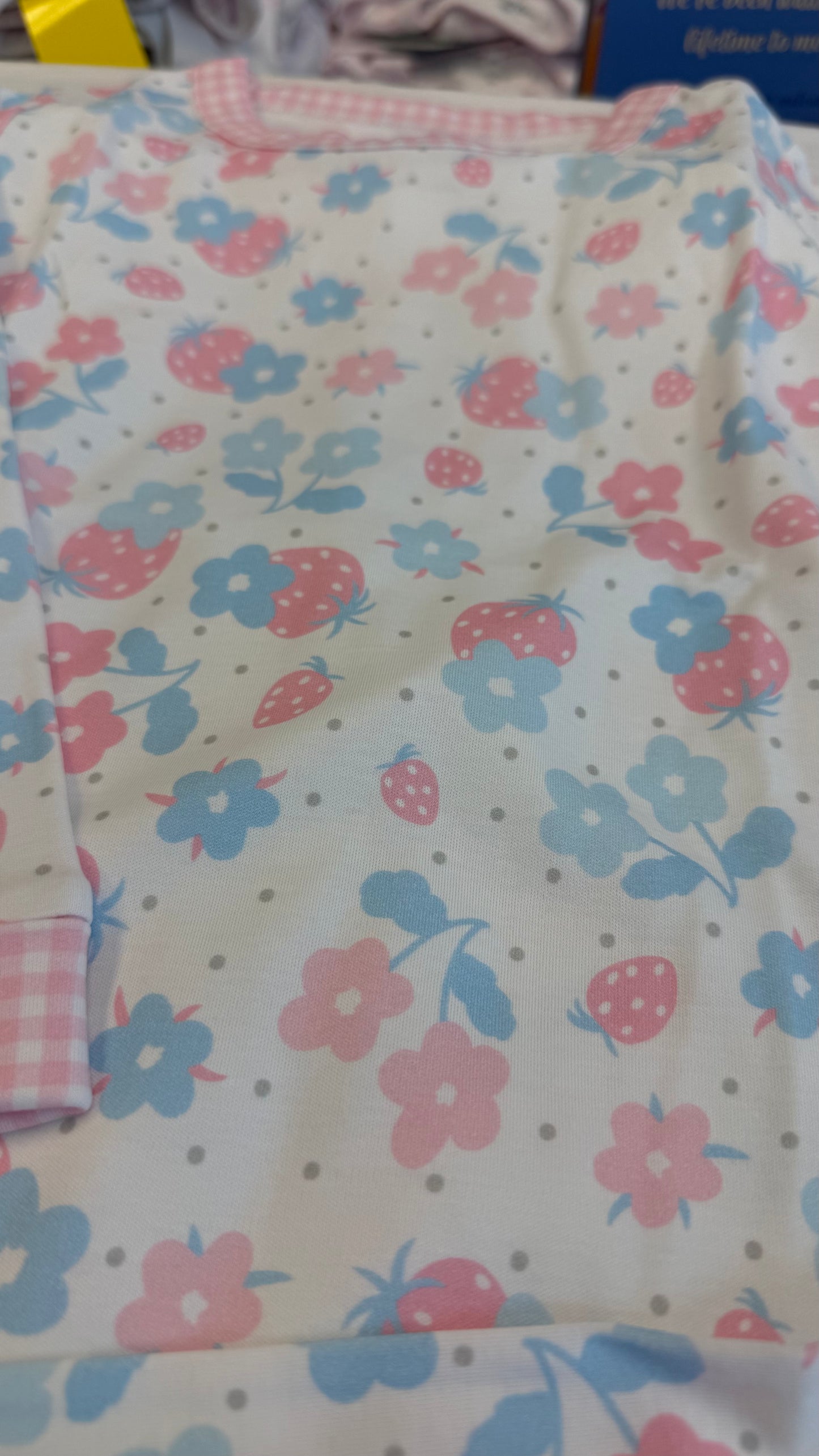 Sweet Strawberries Long Pajamas PK