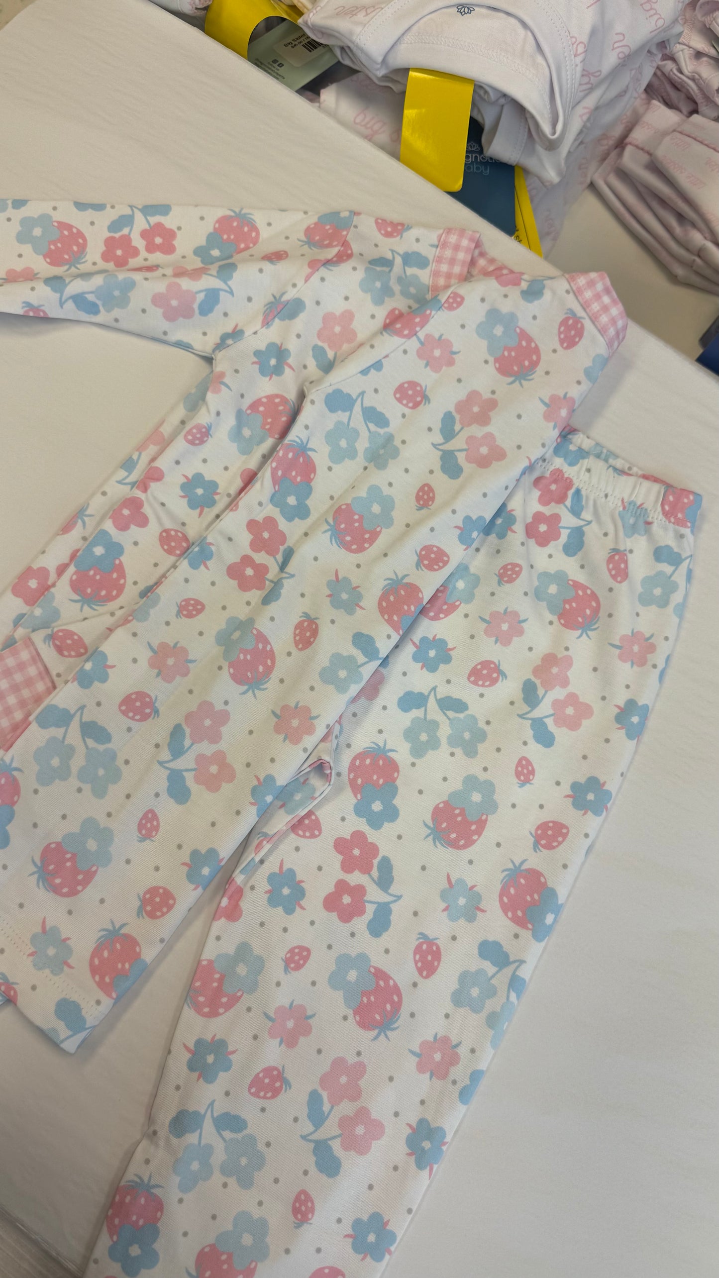 Sweet Strawberries Long Pajamas PK
