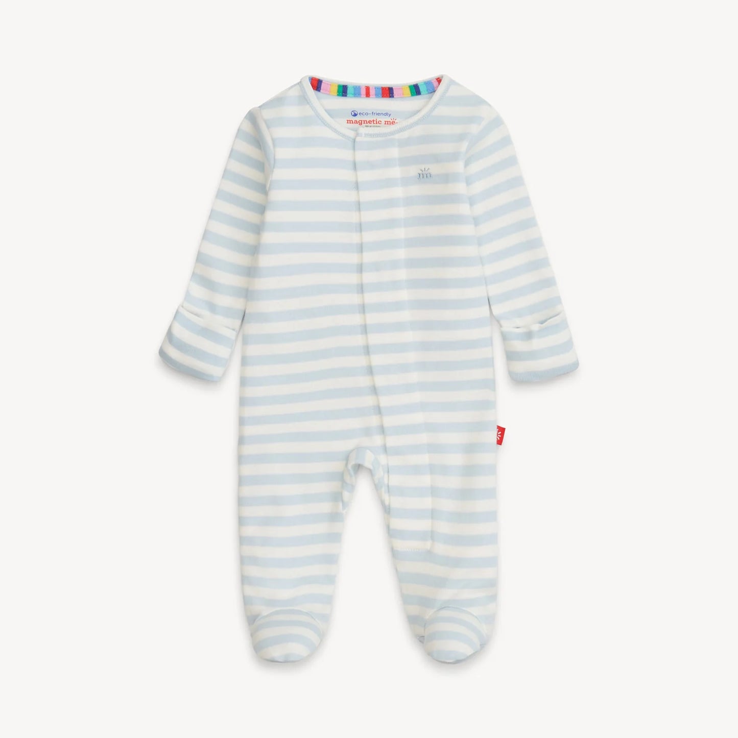 Blue Stripe Organic Cotton Footie