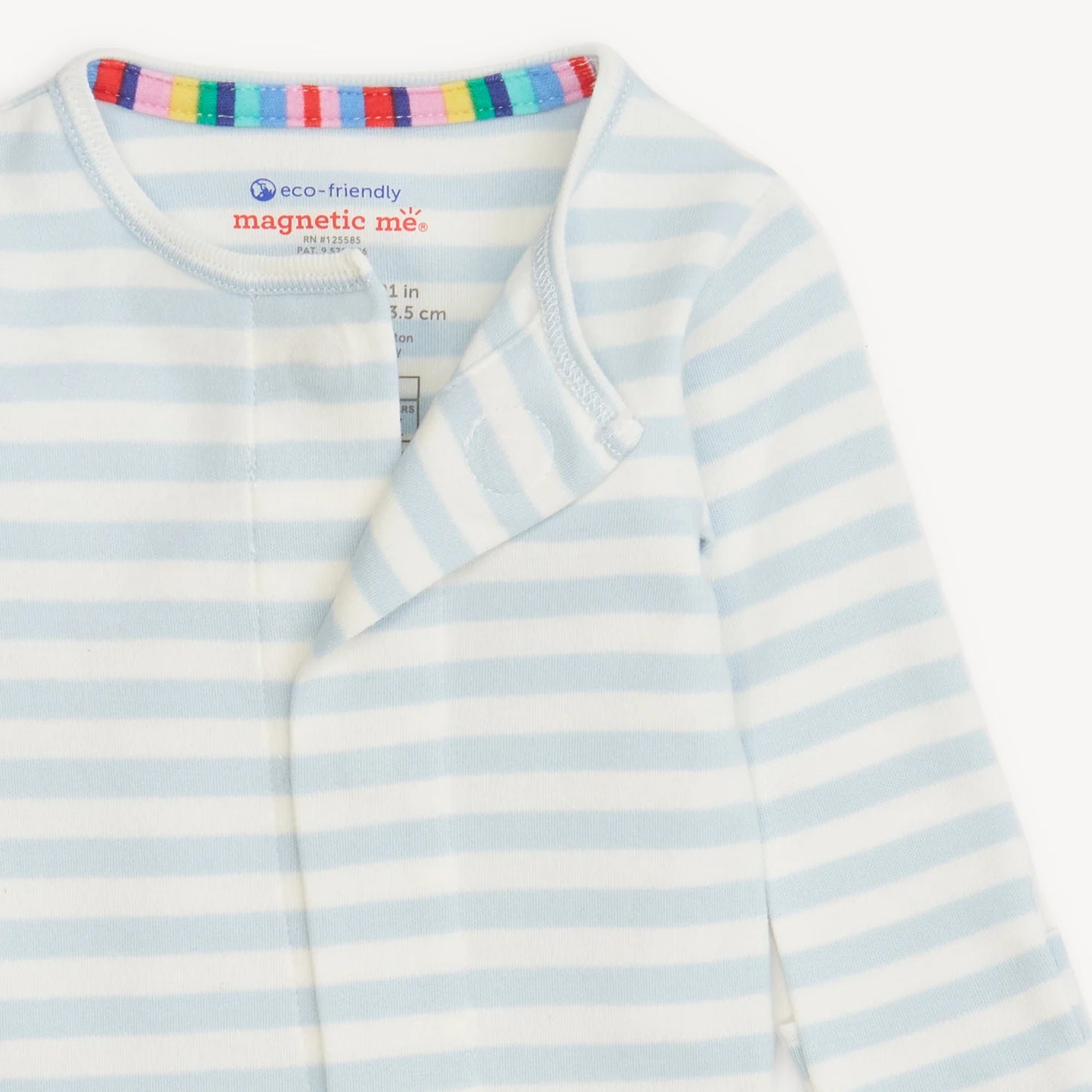Blue Stripe Organic Cotton Footie