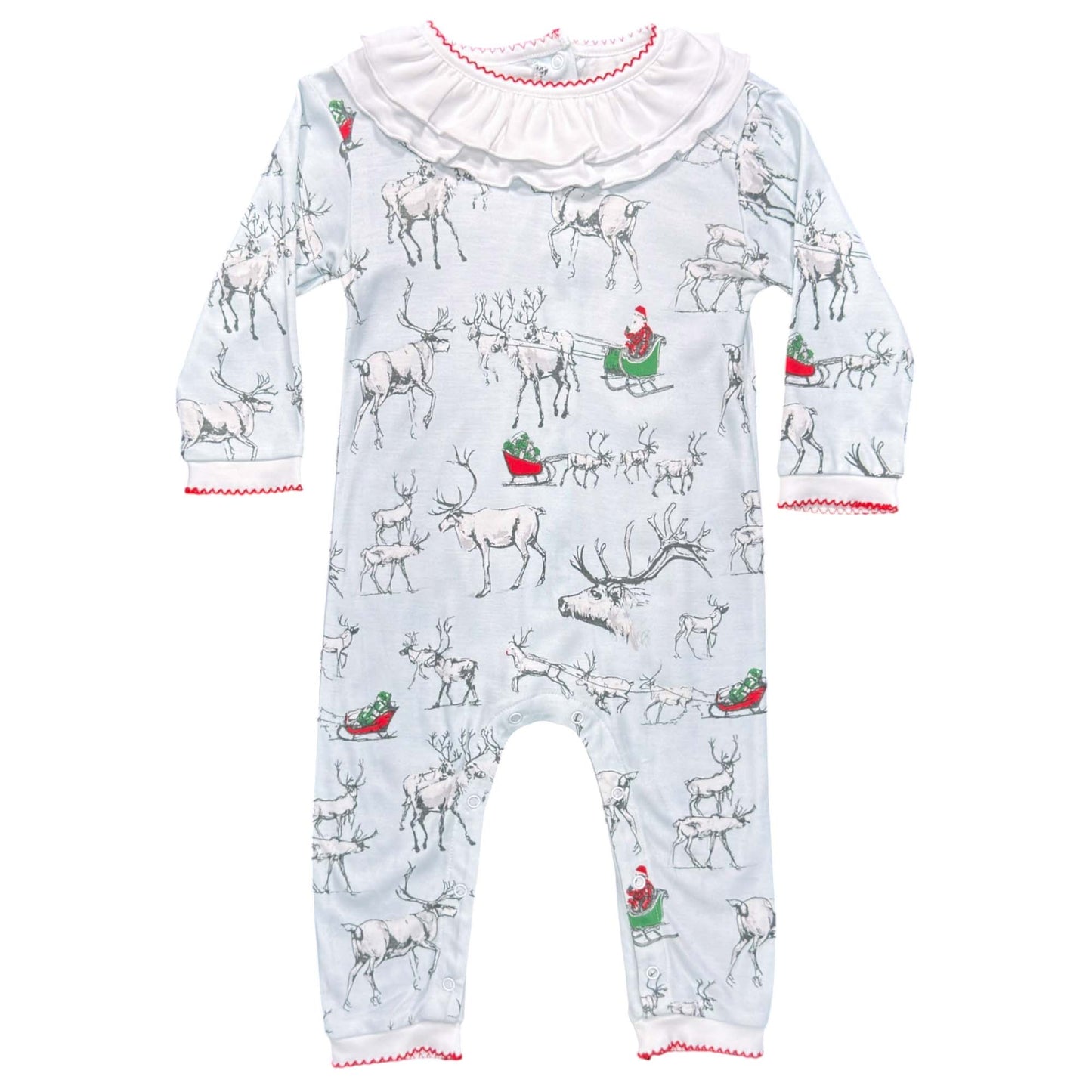 Reindeer in Training Playsuit with Ruffle Collar