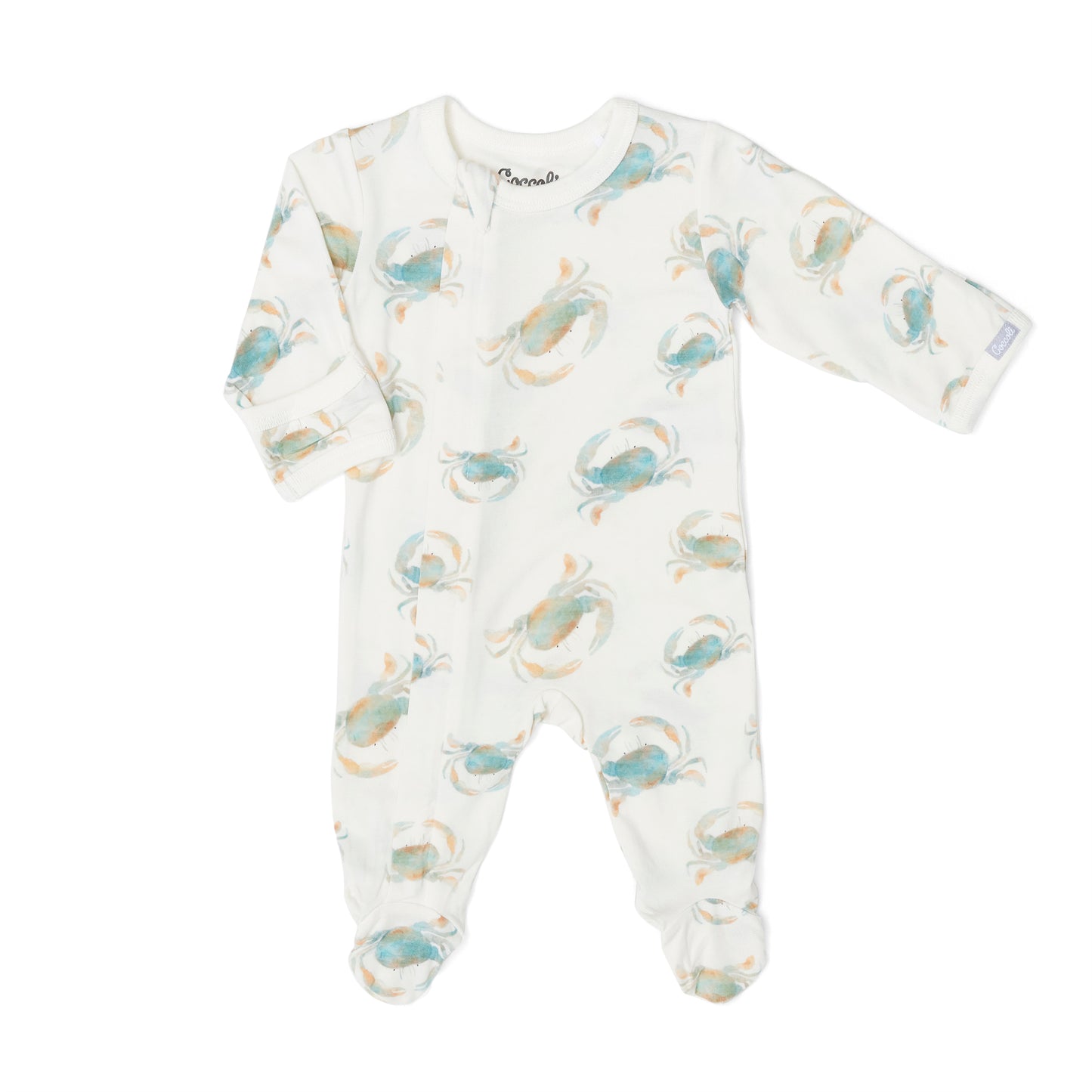 Blue Crab Modal Zipper Footie