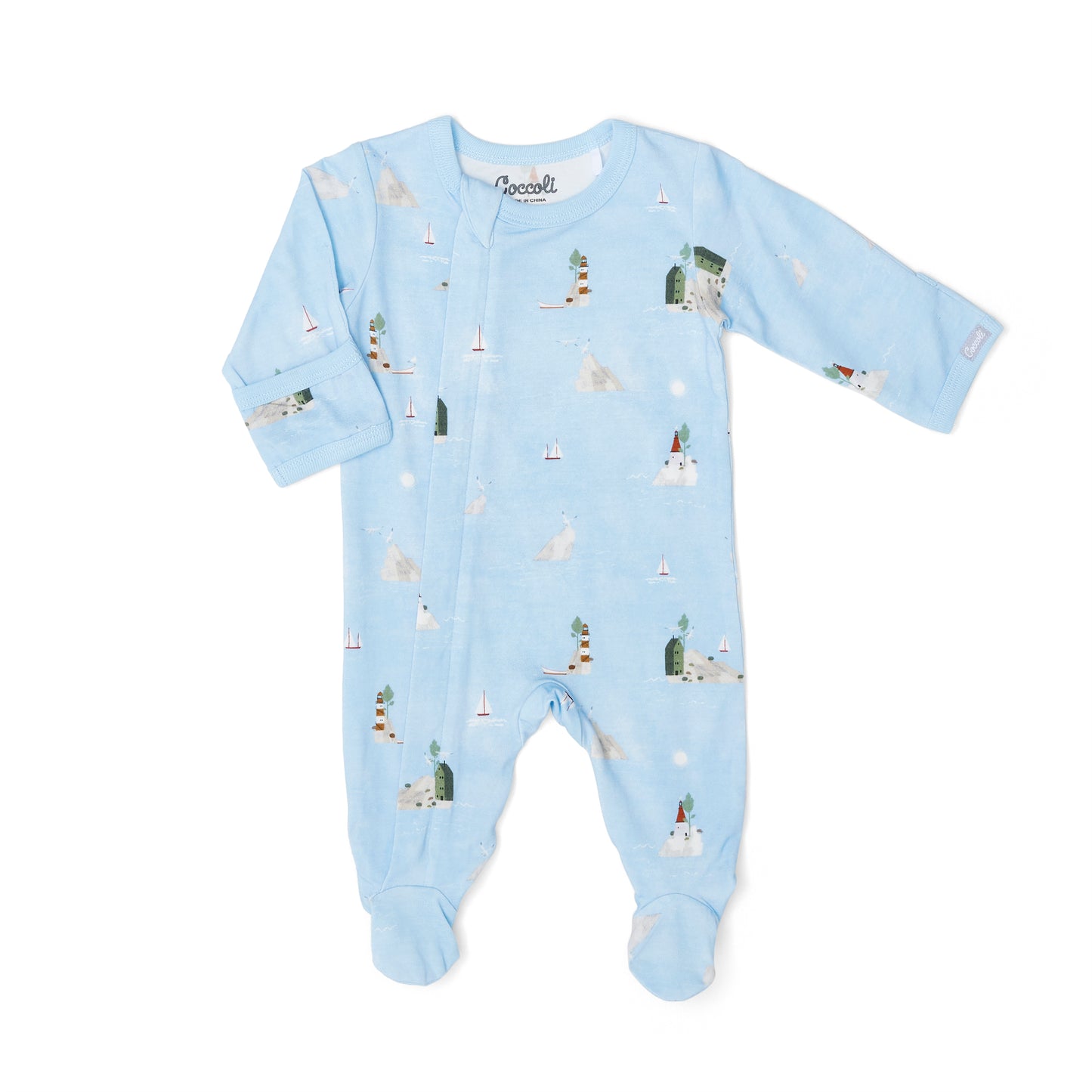 Sailboat Modal Zipper Footie