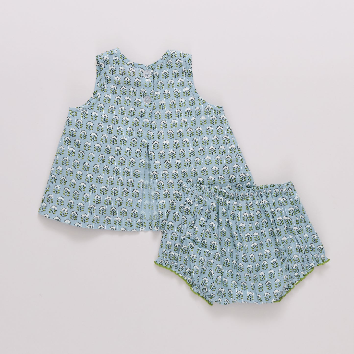 Blue Prairie Block Print Jaipur 2-Piece Set